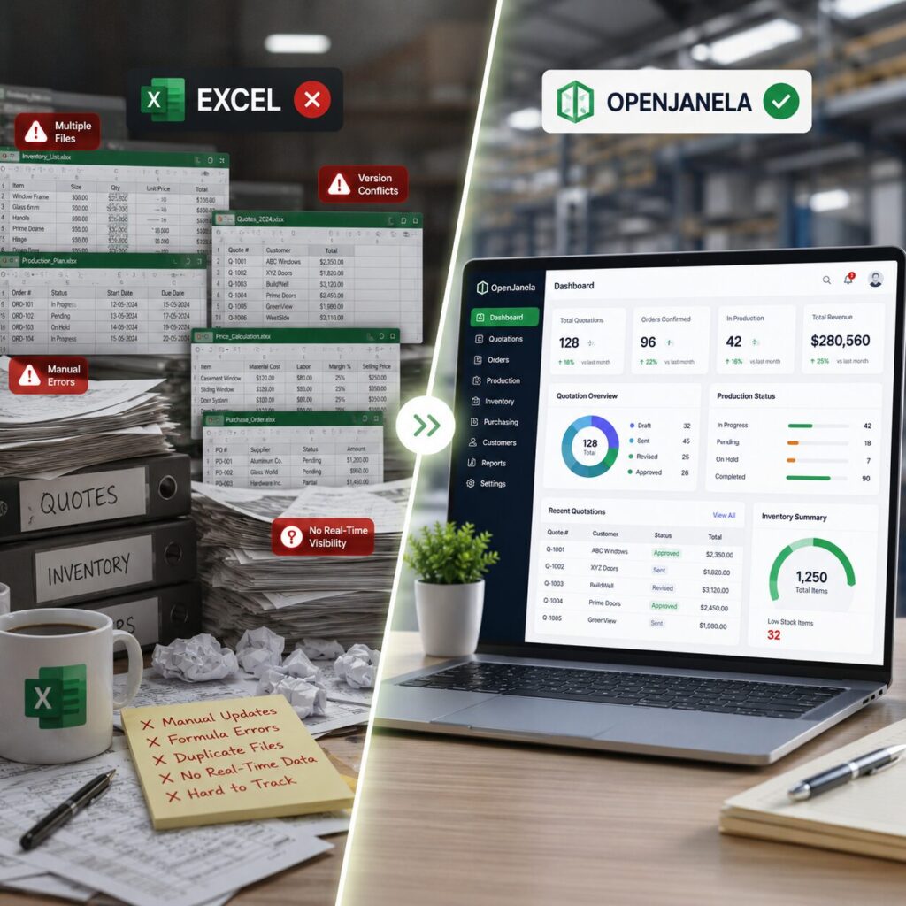 OpenJanela vs Excel